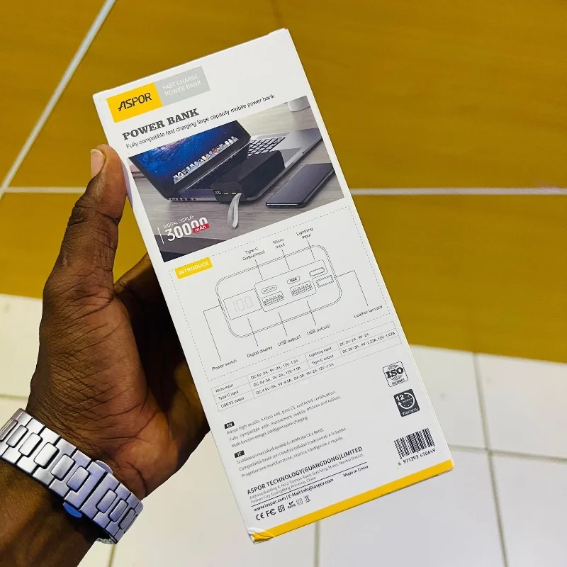 ASPOR A306 – Power Bank 30000mAh Charge Rapide 4