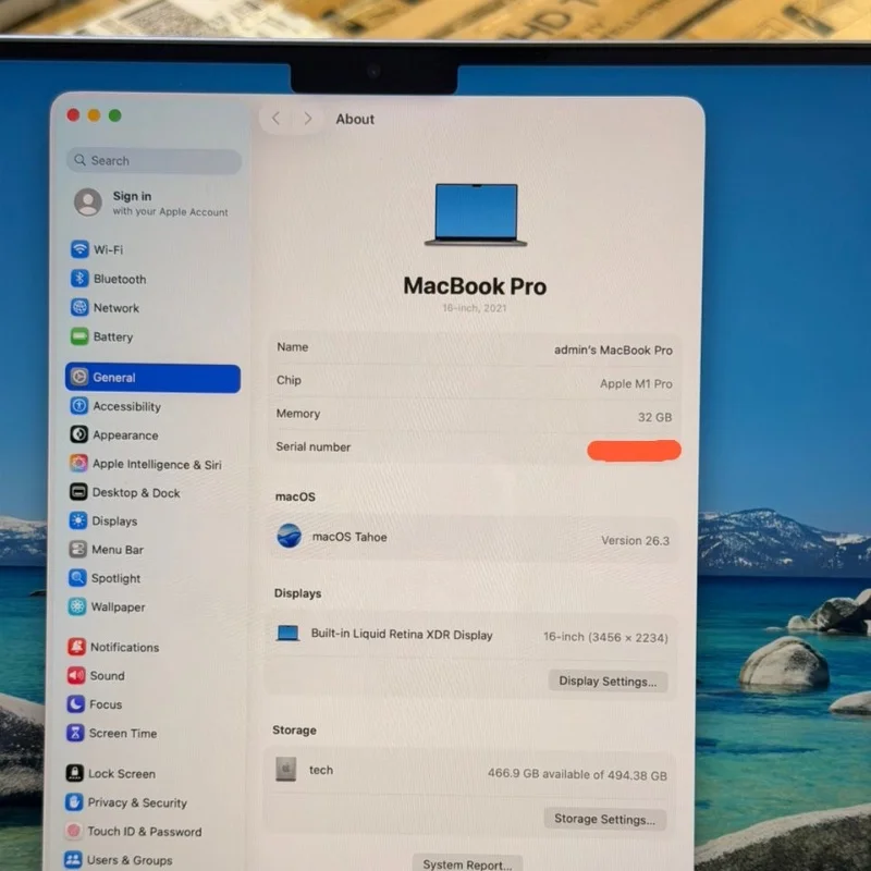 MacBook Pro M1 16" - 512Go 32Ram  4
