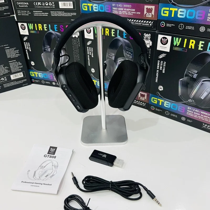 ONIKUMA GT808 – Casque Gaming Sans Fil Tri-Mode 5