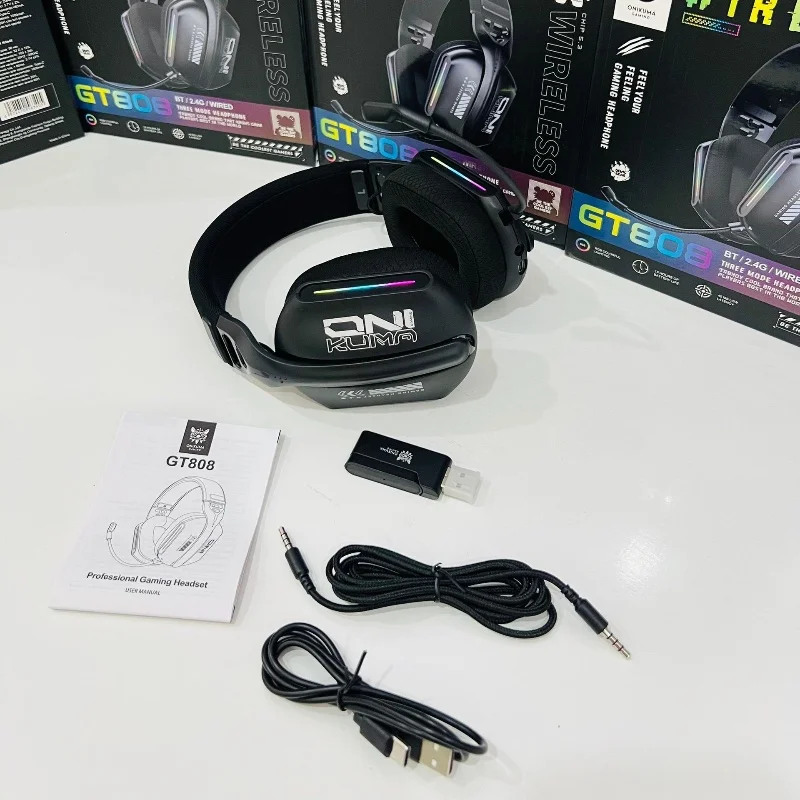 ONIKUMA GT808 – Casque Gaming Sans Fil Tri-Mode 6