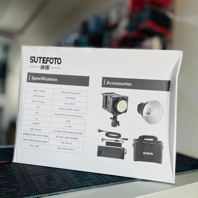 SUTEFOTO P100 Bi Video Spot Light avec Trépied 5